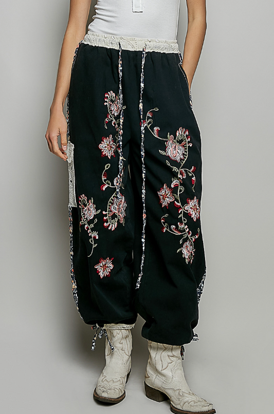 Like a Rolling Stone Embroidered Pants