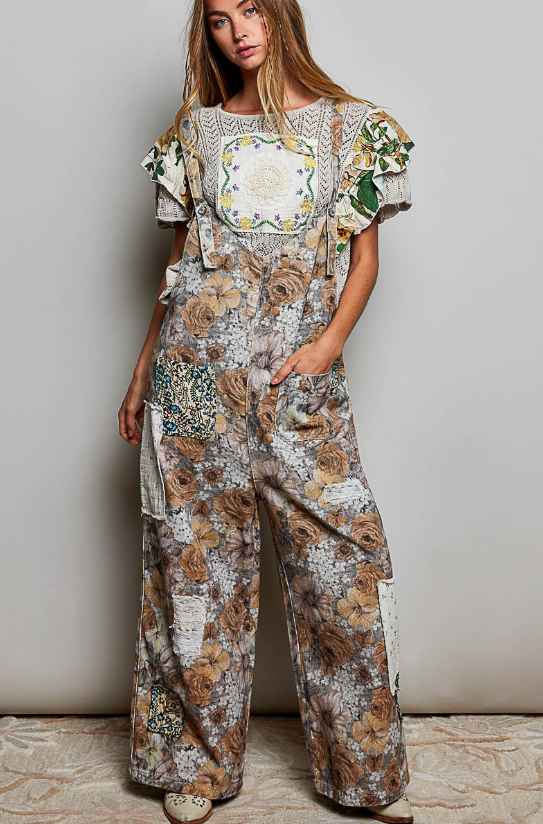Ramble On Floral Overalls