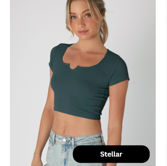 Notch Ribbed Crop Top