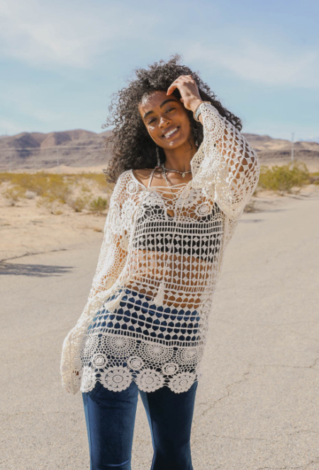 Rhiannon Crochet Tunic Top