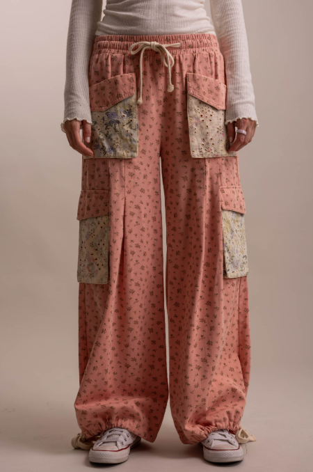Peach Blossom Cargo Pants