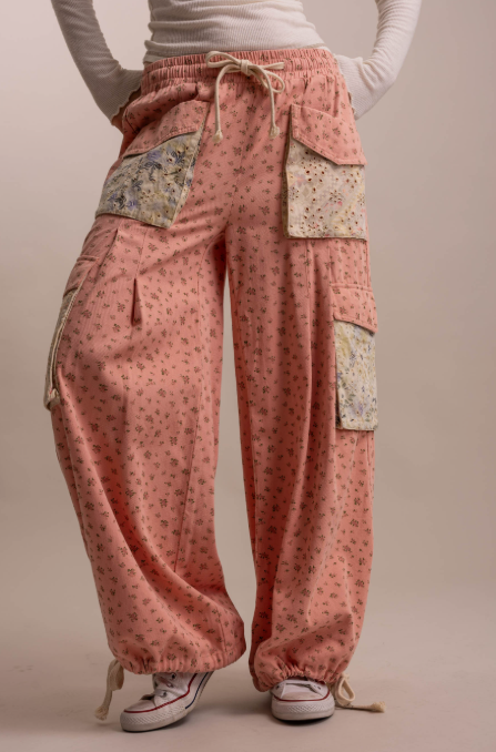 Peach Blossom Cargo Pants