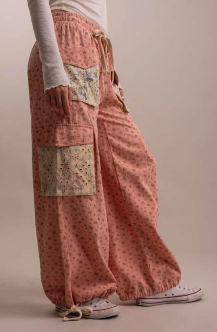 Peach Blossom Cargo Pants