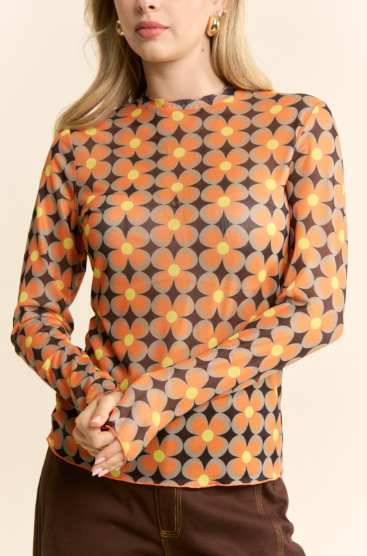 Play That Funky Music Mesh Top