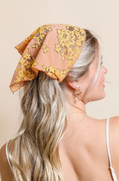 Floral Lace Head Scarves
