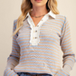 Main Street Striped Polo Top