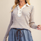Main Street Striped Polo Top