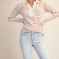 Main Street Striped Polo Top