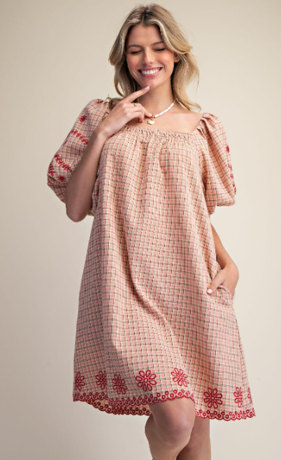 Pink Plaid Dress *Doorbuster*Final Sale*