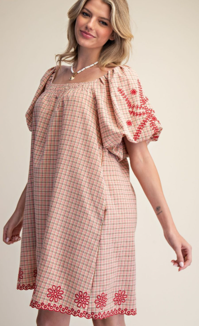 Pink Plaid Dress *Doorbuster*Final Sale*