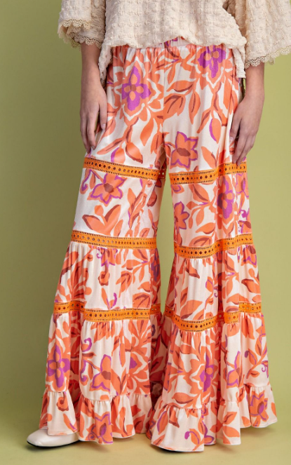 Velvet Floral Pants *Doorbuster*Final Sale*