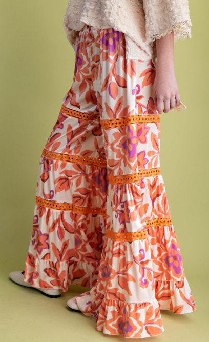 Velvet Floral Pants *Doorbuster*Final Sale*