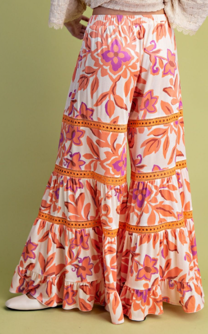 Velvet Floral Pants *Doorbuster*Final Sale*