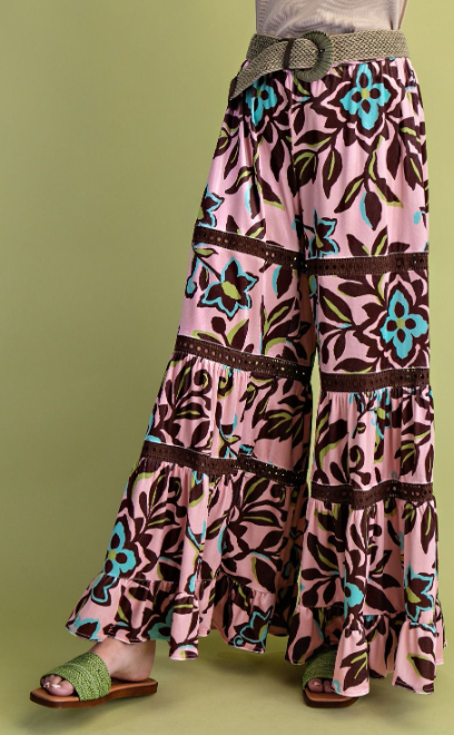 Velvet Floral Pants *Doorbuster*Final Sale*