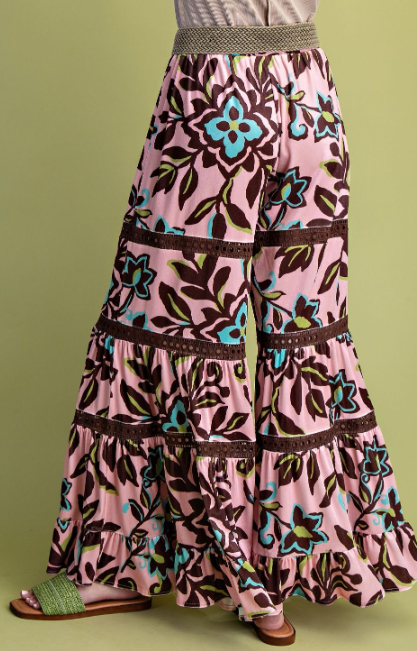 Velvet Floral Pants *Doorbuster*Final Sale*