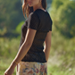 Black Short Sleeve Mesh Top