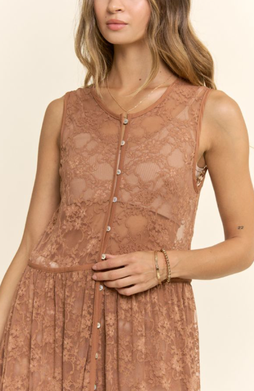 Cinnamon Sky Lace Duster Top