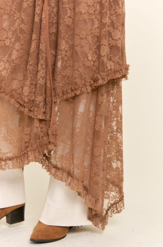 Cinnamon Sky Lace Duster Top