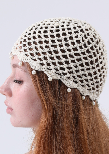 Crochet Pearl Beanie