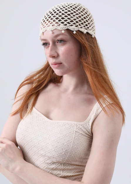 Crochet Pearl Beanie