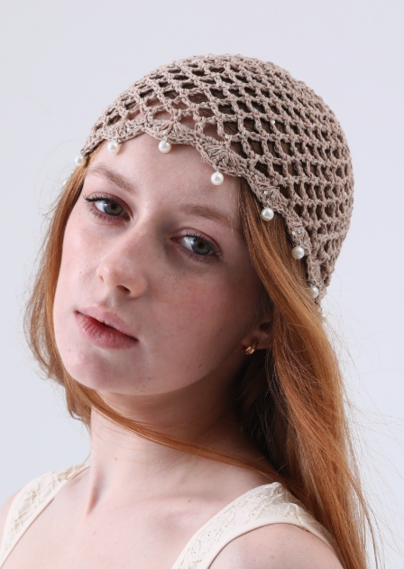 Crochet Pearl Beanie