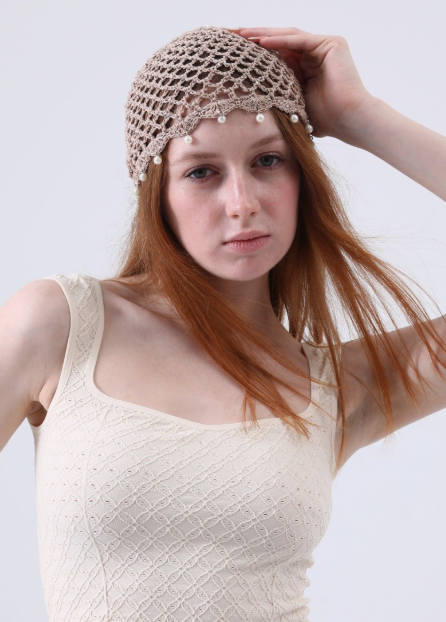 Crochet Pearl Beanie