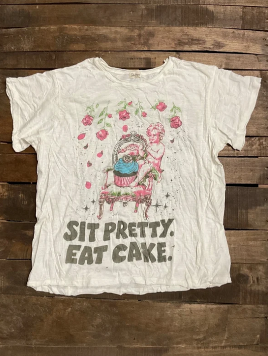 Worn and Weathered Tee - Eat Cake