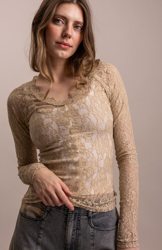 Long Sleeve Lace Tops