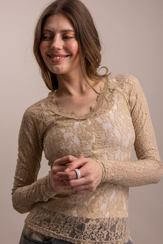Long Sleeve Lace Tops