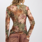 Floral Leopard Mesh Top