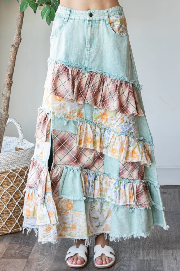 Patchwork Ruffle Skirts *Final Sale*