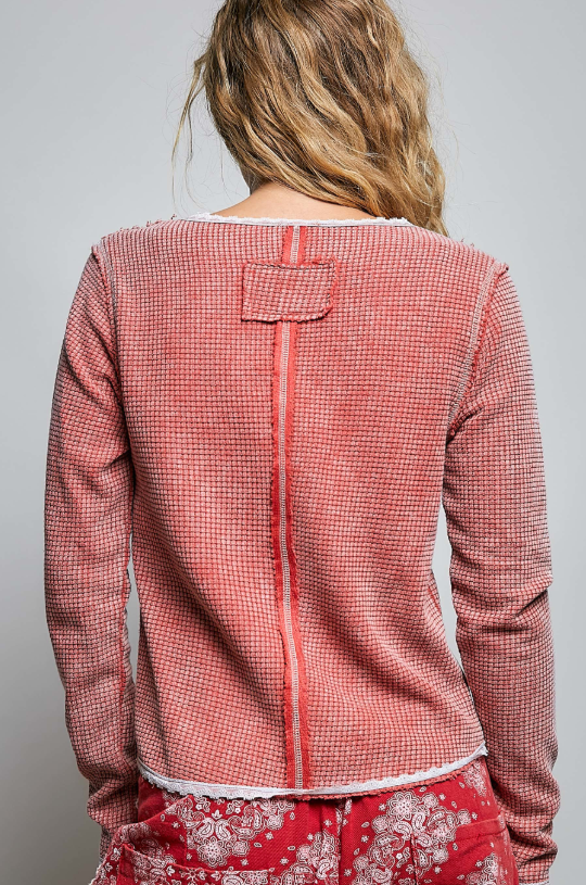Thermal Lace V-Neck Top