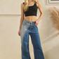 Two Tone Zipper Jeans *Final Sale*