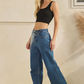 Two Tone Zipper Jeans *Final Sale*