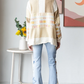 Crochet Stripe Henley Top *Final Sale*