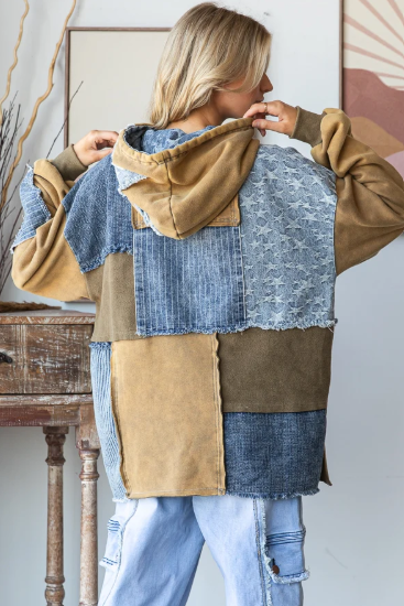 Denim Patch Hoodies *Final Sale*