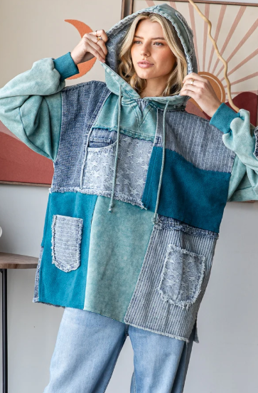 Denim Patch Hoodies *Final Sale*