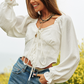 Ivory Front Tie Top *Final Sale*