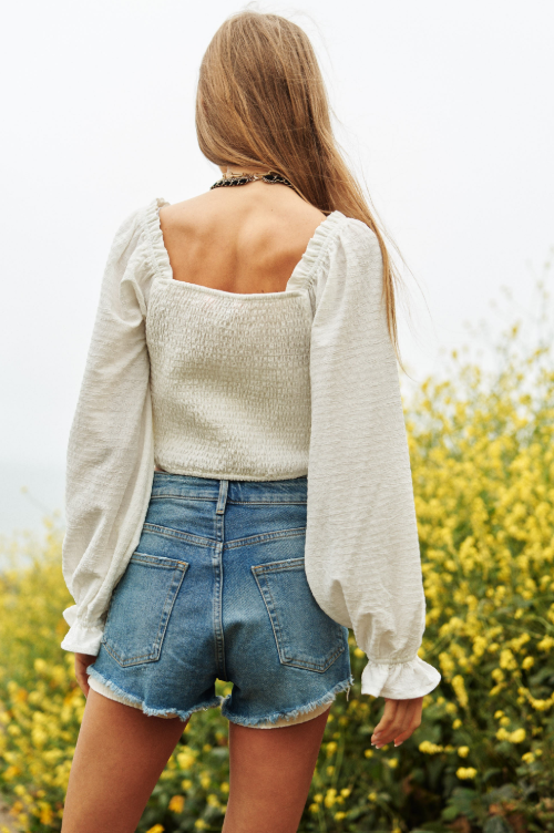 Ivory Front Tie Top *Final Sale*