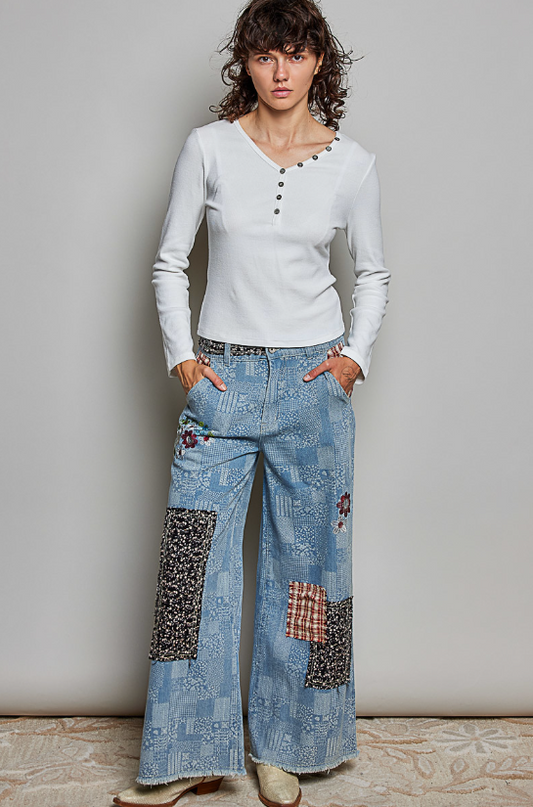 Highway Tune Patchwork Jeans