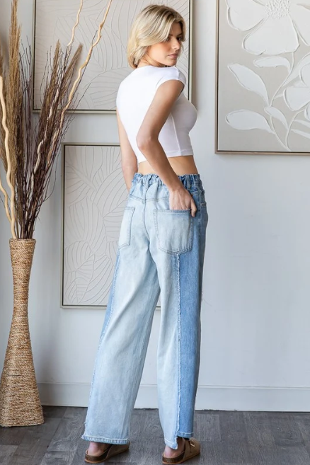 Frayed Panel Jeans *Final Sale*