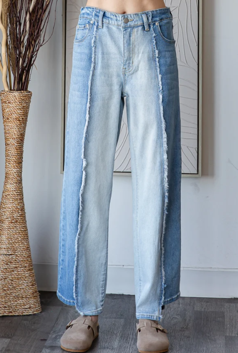 Frayed Panel Jeans *Final Sale*
