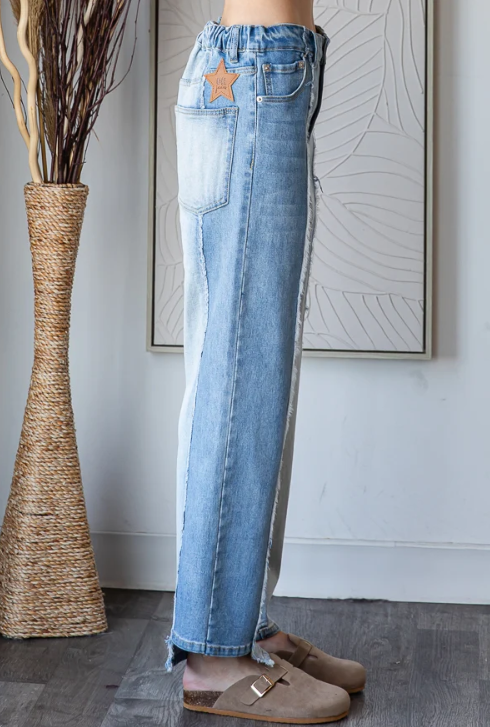 Frayed Panel Jeans *Final Sale*
