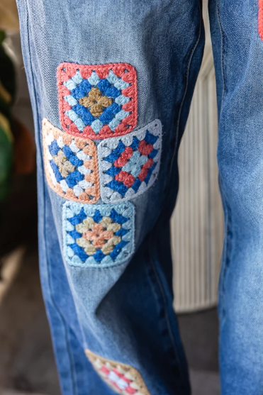 Crochet Patch Jeans *Final Sale*