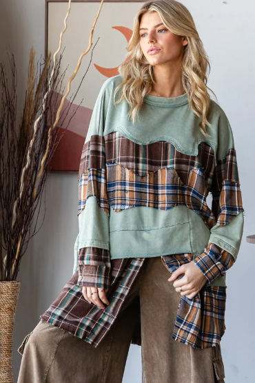 2-in-1 Flannel Sweatshirt *Final Sale*