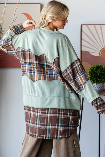 2-in-1 Flannel Sweatshirt *Final Sale*