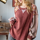 Burgundy Plaid Mix Top *Final Sale*