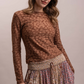 Textured Floral Mesh Top