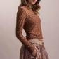 Textured Floral Mesh Top