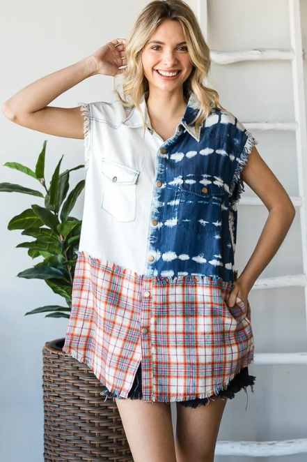 Tencel Plaid Vest *Final Sale*